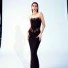 Mugler & H&M strapless evening gown black