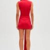 MISHA Jennifer Cupro Mini Dress in Red - Back View